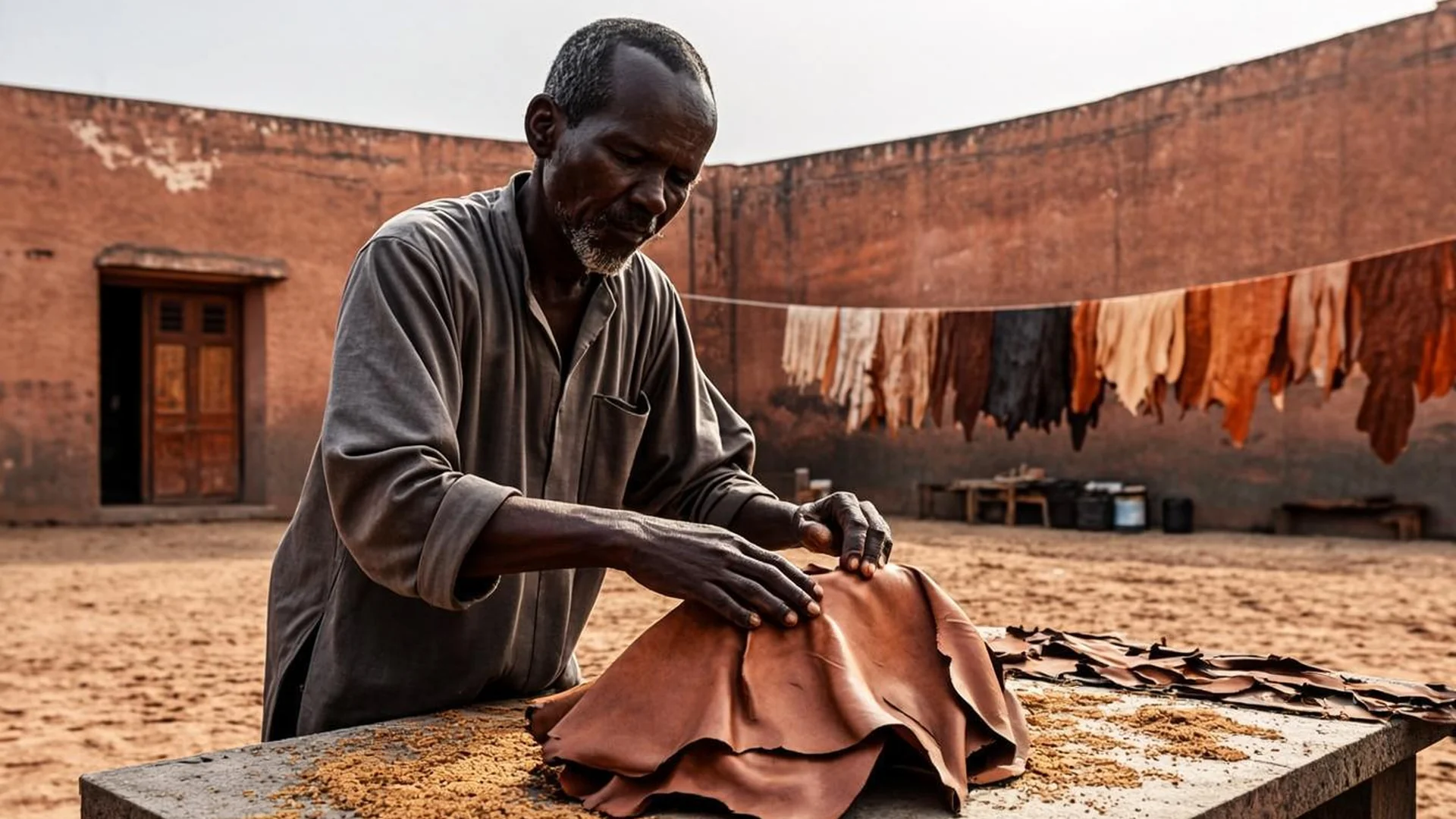 Senegalese leather heritage — dyeing atelier in Dakar